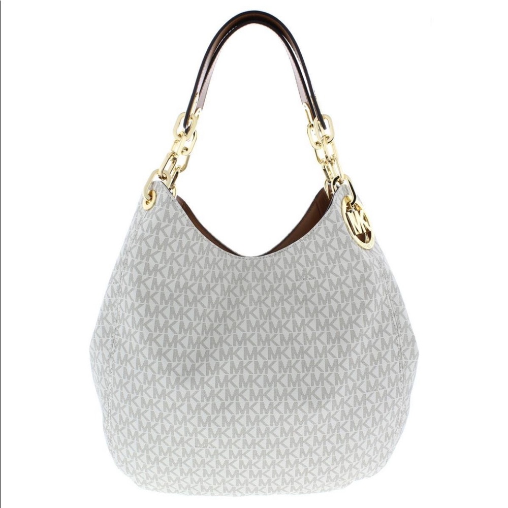 Michael Kors Fulton Faux Leather Logo Shoulder Bag